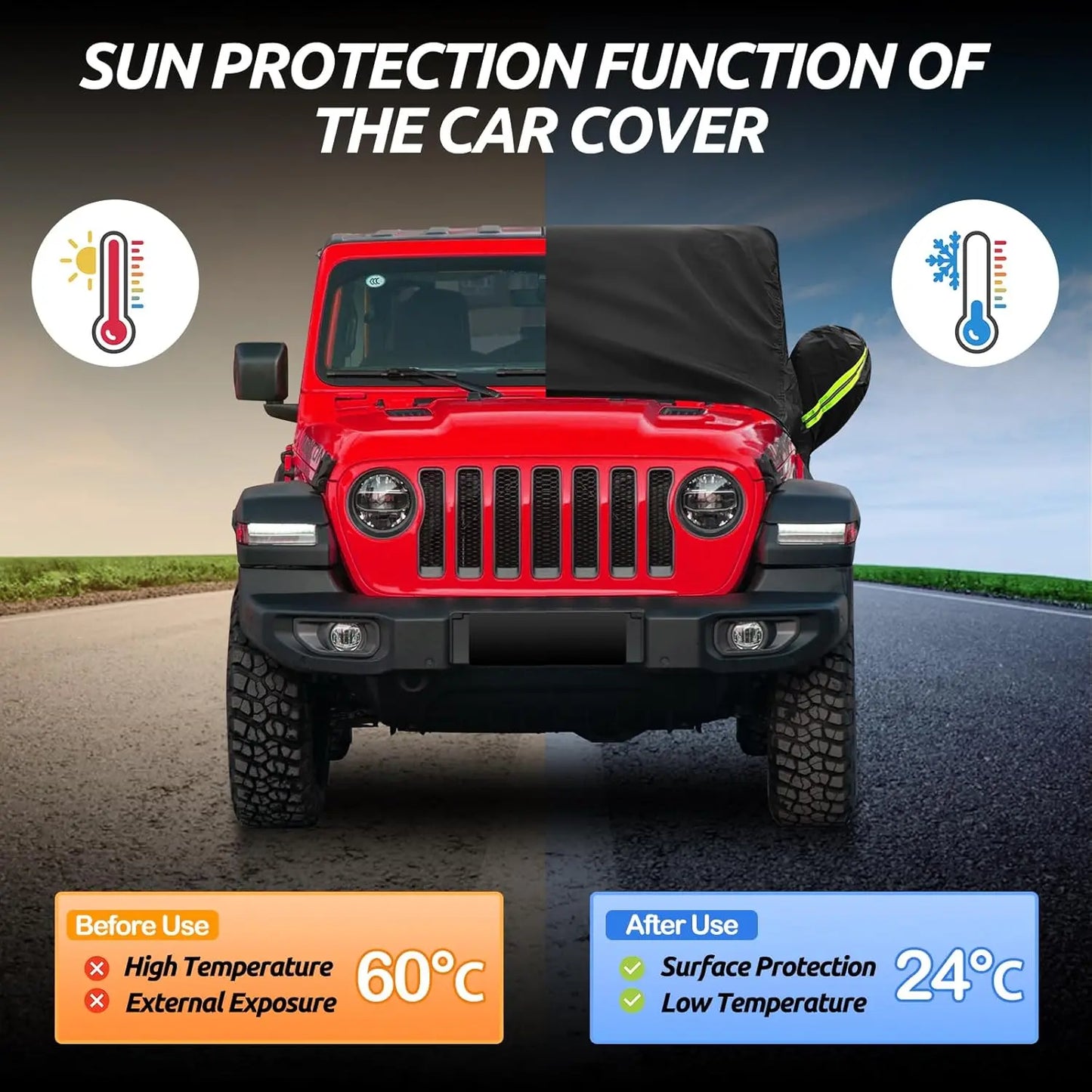 All-Season Waterproof 2-Door Jeep Wrangler Cover (1987-2025)