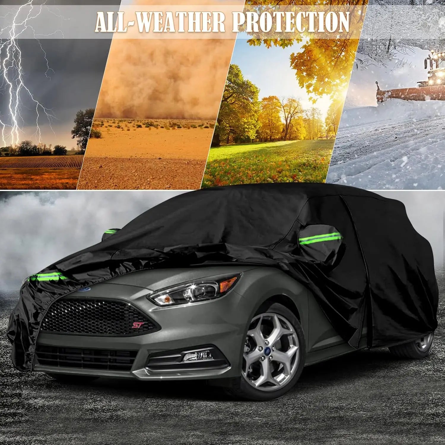 Waterproof Car Cover for Ford Focus Hatchback (1999-2025) - 6-Layer Protection