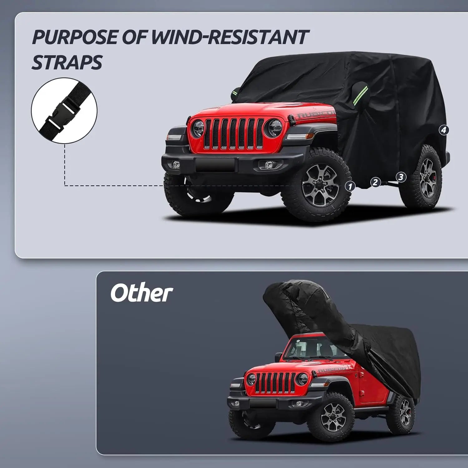All-Season Waterproof 2-Door Jeep Wrangler Cover (1987-2025)