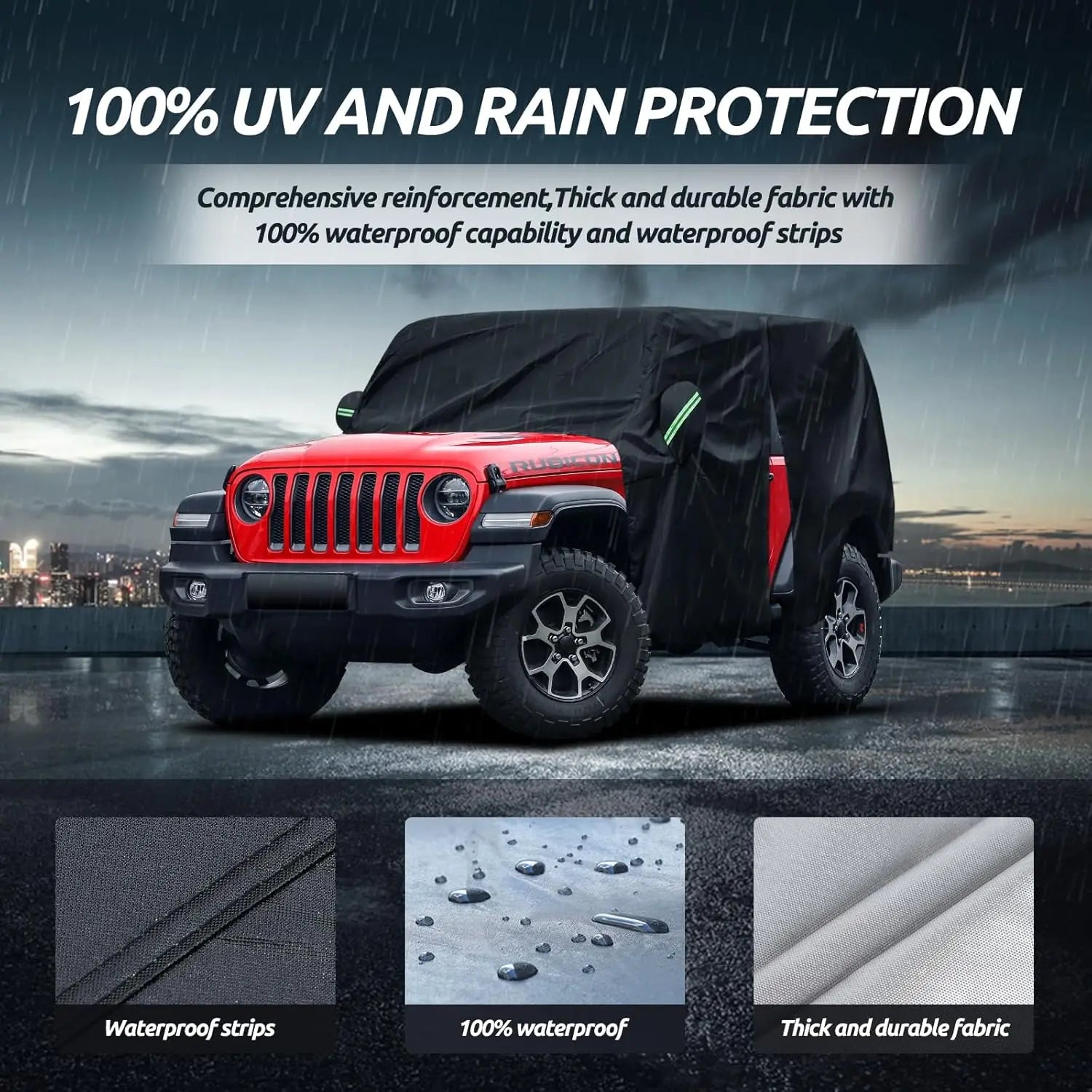 All-Season Waterproof 2-Door Jeep Wrangler Cover (1987-2025)