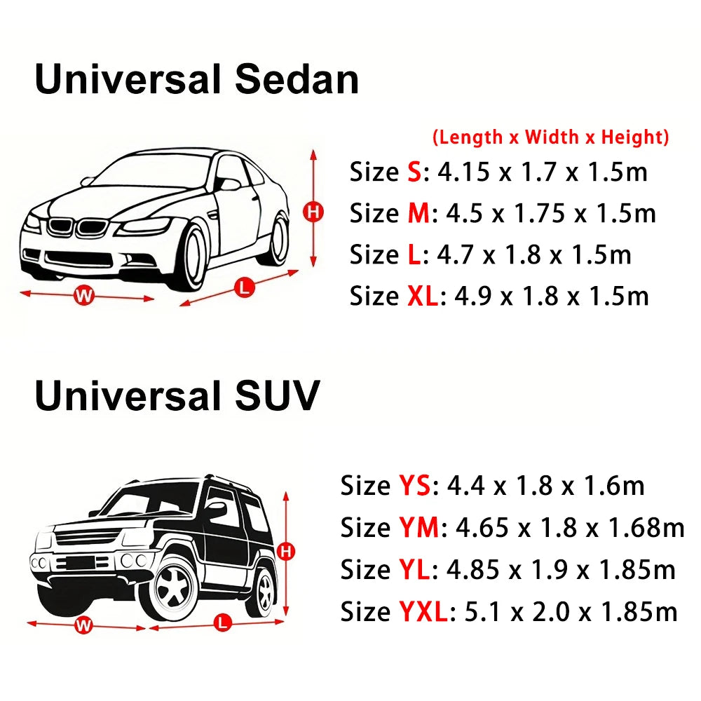 Universal SUV Sedan Car Cover - Waterproof, Dustproof, UV Protection